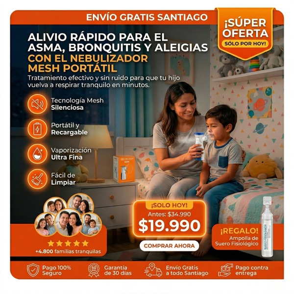 Nebulizador Portátil Ultrasónico NebulizaMax Pro — Toda la Familia