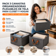 Pack 3 Canastas Organizadoras Plegables de Tela para Closet